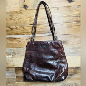 Vintage The Trend Italy brown leather convertible bag backpack shoulder hand
